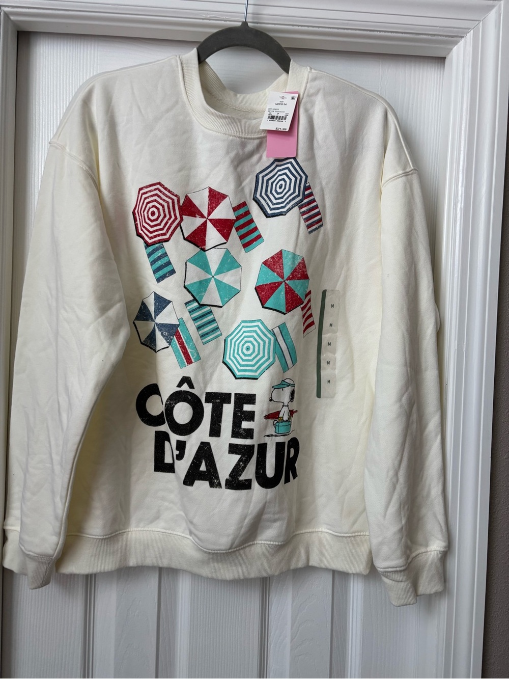 Peanuts White Crewneck Sweatshirt with Black Label